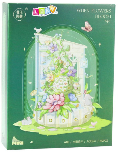Blloqe konstruktive LEAN Toys Kompozim Lulesh, 632 pjesë, LED