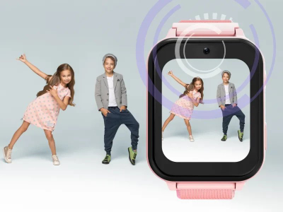 Smartwatch për kalamaj Canyon Alfie KW-37, GPS, kartë SIM, rozë