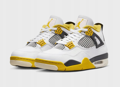 Atlete Nike Air Jordan 4 Retro W AQ9129-101, lëkurë, të bardha me të verdhë