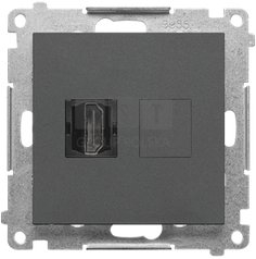 Prizë HDMI Simon 55, modul i vetëm, HDMI 1.4, grafit mat