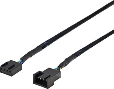 Kabllo zgjatese ventilatori Deltaco, 4-pin, 0.3m, e zezë