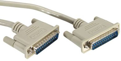 Kabllo seriale Roline, 25 pin D Sub mashkull në 25 pin D Sub mashkull, 6m, gri