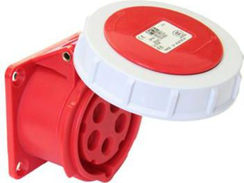 Prizë industriale paneli 16A 5P 400V, 75x75 mm, IP67, e kuqe