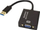 Adaptër video VALUE USB 3.0 në VGA, 2048 x 1152, i zi
