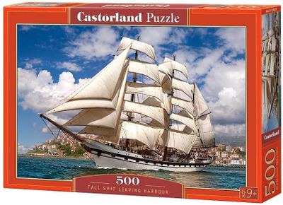 Puzzle Castorland Tall Ship Leaving Harbour, 500 elemente, shumëngjyrëshe