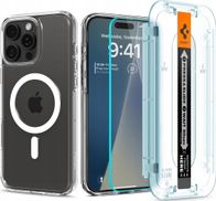 Set mbrojtës Spigen Ultra Hybrid MagSafe, për iPhone 16 Pro Max, me xham mbrojtës, i bardhë
