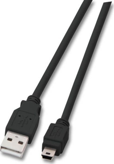 Kabllo USB 2.0 Classic, USB A në USB Mini B 5-pin, 0.5m, e zezë