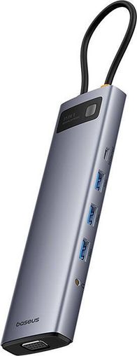 HUB USB C Baseus Metal Gleam 11 in 1, 11 porta, Space Grey