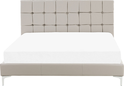 Shtrat AMBERT, lëkurë artificiale, 140 x 200 cm, taupe