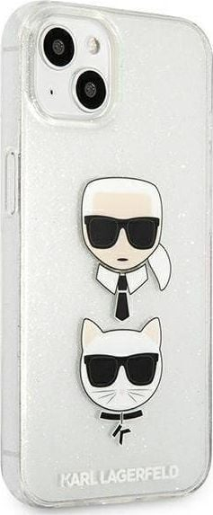 Mbrojtëse telefoni Karl Lagerfeld KLHCP13SKCTUGLS, për iPhone 13 mini 5.4", hardcase glitter, argjendi