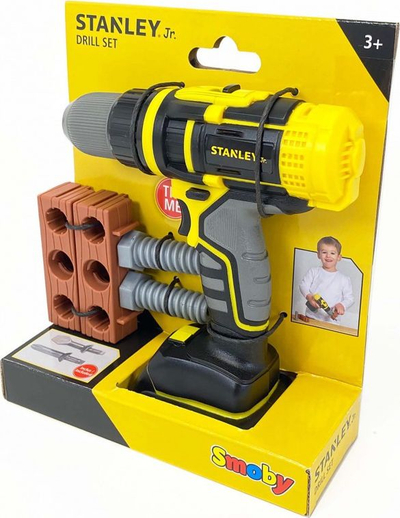 Lodër trapano Smoby Stanley Jr, mekanik, set me vida, verdh e zi
