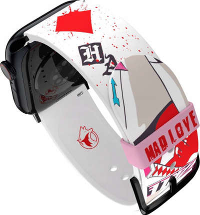 Rrip smartwatch DC Harley Quinn Manga Mad Love, silikon, 22mm, i bardhë me figura shumëngjyrëshe
