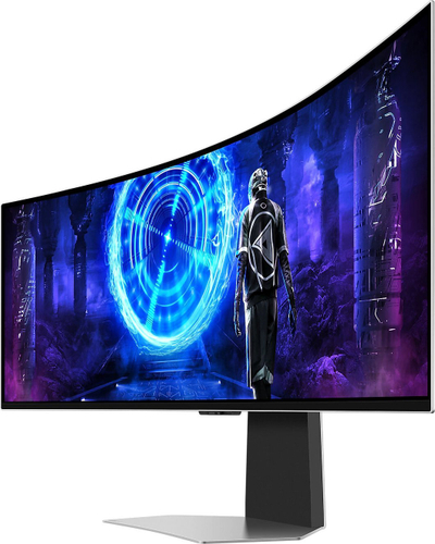 Monitor i lakuar gaming Samsung Odyssey OLED G9 G95SD, 49\", Dual QHD 240Hz, i zi me argjend