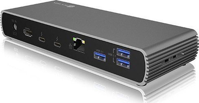 Dock Thunderbolt 4 Icy Box IB-DK8801-TB4, 40 Gbit/s, 96W PD, anthracite e zezë