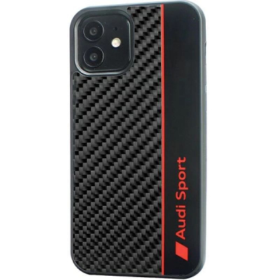 Kapak telefoni Audi Carbon Fiber Stripe për iPhone 11, TPU, i zi