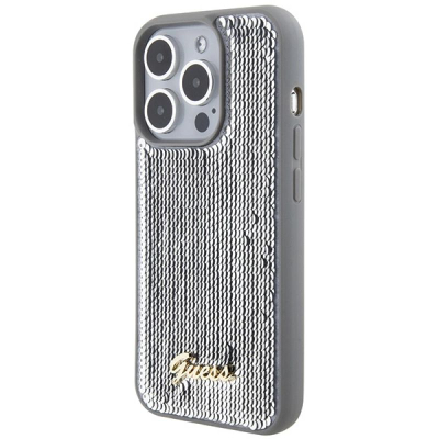 Mbulesë telefoni Guess GUHCP15XPSFDGSS për iPhone 15 Pro Max 6.7", kapak i fortë, ngjyrë argjendtë