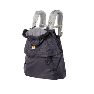 Mbulesë shiu për mbajtëse të bebes Ergobaby Rain & Wind Cover, e papërshkueshme nga uji, me kapuç, gri e errët