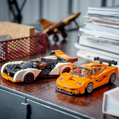 Lodra LEGO Speed Champions 76918 McLaren Solus GT F1 LM, set me lego për ndërtim, 9+, portokalli me të bardhë