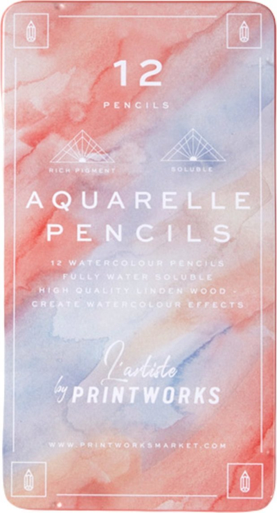 Lapsa me ngjyra akuarel Printworks Aquarelle, set me 12 copë, shumëngjyrësh
