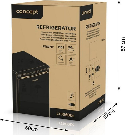 Frigorifer Concept LT3560BC, 84.5 cm, i zi 