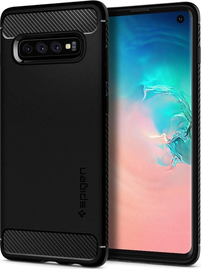 Kornizë mbrojtëse Spigen Rugged Armour për Samsung Galaxy S10, e zezë