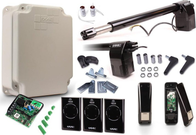 Set automatizimi porta dy-krahëshe FAAC 414 Alfa Long, deri 10 m, deri 350 kg për krah, i zi