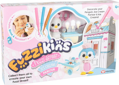 Set loje kreativ Martinex Fuzzikins Gelateria, me aksesore për zbukurim, i bardhë