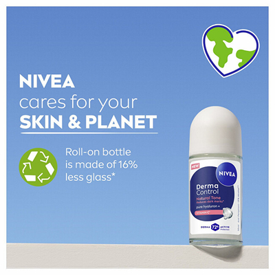 Antiperspirant roll-on për femra Nivea Derma Control Natural Tone, 50 ml