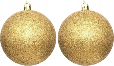 Set topa zbukurimi Xmas Ball, 6 copë, 80mm, ngjyrë flori