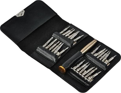Set bitash precize për elektronike 25 pjesë, 24 bita, kuti magnetike, gri