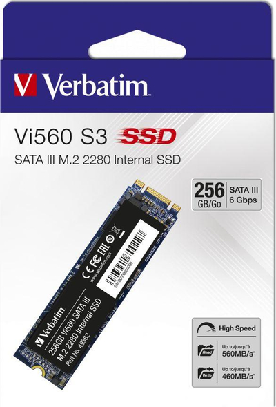 SSD диск Verbatim Vi560, 256GB, M.2 2280 SATA III