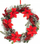 Kurorë Krishtlindjesh me Poinsettia, 30 cm, plastike, e kuqe