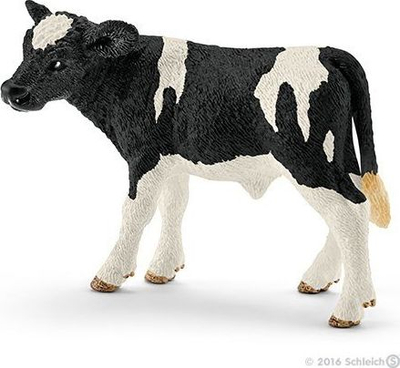 Set lodrash Schleich Farm World Holstein Calf, viça plastikë, 5 copë, bardh e zi