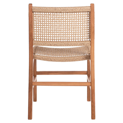 Karrige ngrënieje Nesha druri teak & litar 50×62×85 cm (HM9386.01)