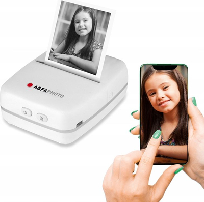 Printer foto i vogël AgfaPhoto Realpix Pocket, Bluetooth, 57mm, i bardhë