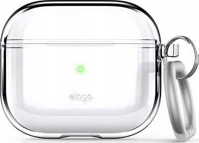 Mbulesë Elago për AirPods 3, transparente, me karabinë, e tejdukshme