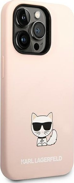 Mbrojtëse telefoni Karl Lagerfeld KLHCP14XSLCTPI, për iPhone 14 Pro Max, silikon, rozë e çelët