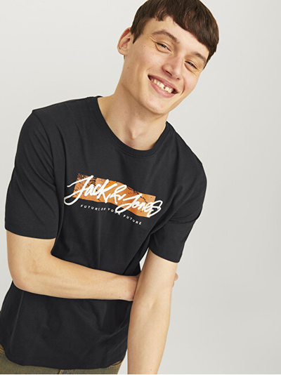 Maicë për meshkuj Jack & Jones Tiley Crew, e zezë