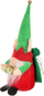 Figurinë dekorative Saska Christmas xhuxh, 28 cm, me zile, jeshile me të kuqe