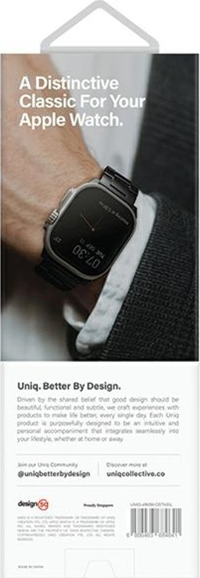 Rrip ore Uniq Osta Strap Case për Apple Watch, 42/44/45/49mm, çelik inox, argjendtë