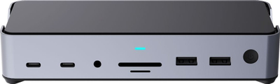 Docking station për laptop Estuff GLB232006, USB C, 3 ekrane, PD 100W, gri