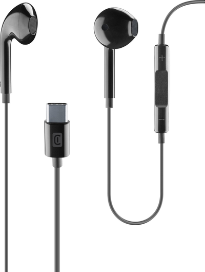 Dëgjuese me tel Cellularline Earphones, me mikrofon, të zeza