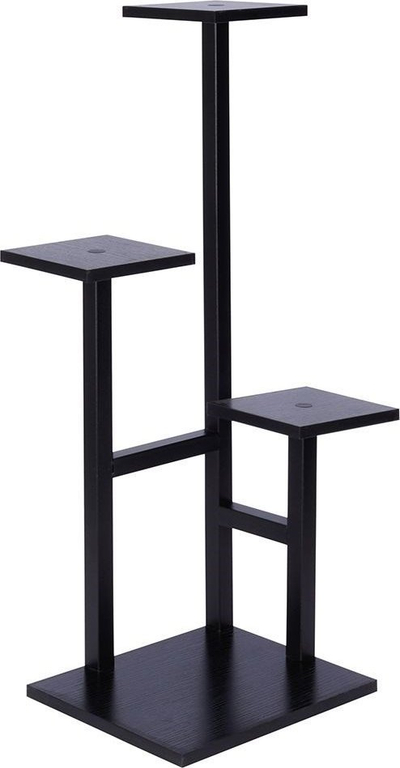 Stendë metalike për bimë Vilde, 4 nivele, metal dhe MDF, e zezë
