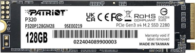 SSD i brendshëm Patriot P320, 128GB, M.2 2280 NVMe PCIe 3x4