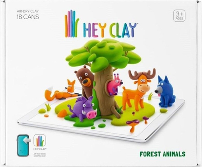Set plasteline Hey Clay Kafshë Fshati, 15 kavanoza, shumëngjyrëshe