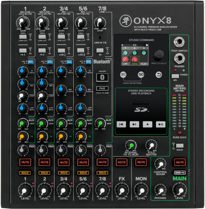 Mikser analog Mackie Onyx8, 8 kanale, USB, i zi