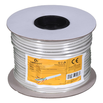 Kabllo rrjeti Gembird UPC-6004-L/100, UTP Cat.6, 100m, gri