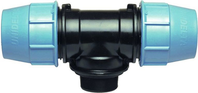 Gyp reduktues Unidelta PE (603525), GZ PE, 25mm x 3/4'' x 25mm, i zi / blu