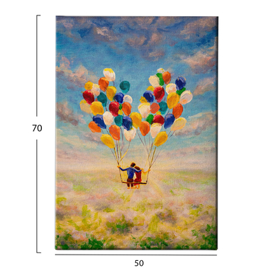 Pikturë kanavace HomeMarkt Gobi HM4761, 50x70cm, me kornizë druri, shumëngjyrëshe