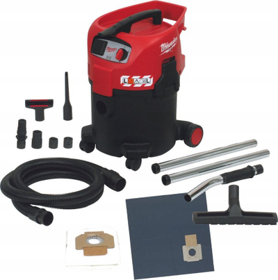 Fshesë industriale Milwaukee AS 300 ELCP, 1500W, depozitë 30L, e kuqe e zezë